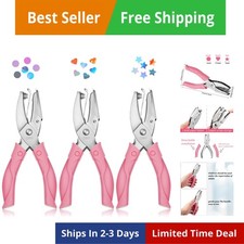 3 Pcs Hole Punch Shapes Single Hole Paper Punchers for Crafts Handheld Metal ...