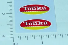 Pair 1974-75 Tonka R/Y Oval Door Logo Stickers TK-001G