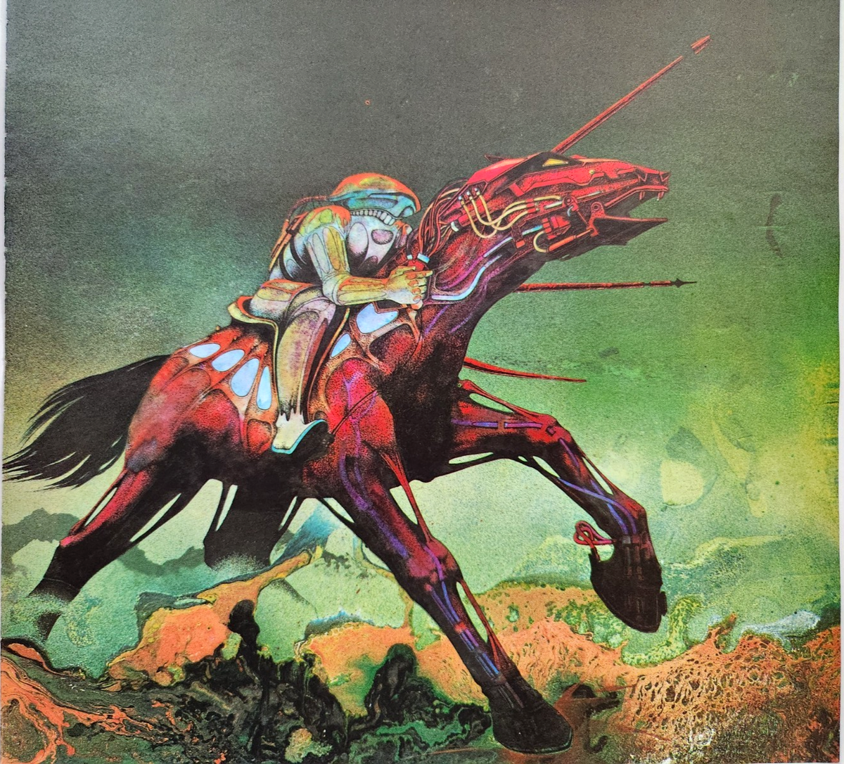 Sci Fi Horse Rider Fantasy Landscape Roger Dean Art Vintage 1975