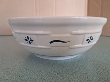 Longaberger USA Pottery Cereal Bowl Classic Blue Woven Traditions 7" diameter