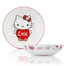 Sanrio Hello Kitty "Love" 9-Inch Ceramic Coupe Dinner Bowl