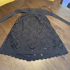 Express Black Lace Tie Back Side Cut Out Sleeveless Midi Dress Size S eyelet