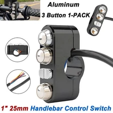 1" Handlebar Control Switch w/ Wiring Harness 3 Button For Harley Dyna Sportster