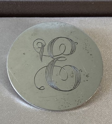 Vintage Pin BB Binder Brothers 925 Sterling Silver Monogramed E Round Brooch