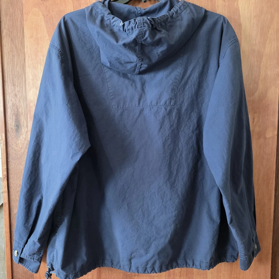 Eddie Bauer Men's LG 1/4 Zip Navy Blue 100% Cotton Pullover Hoodie Non Stretch - Image 2 of 4