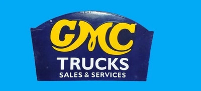 PORCELIAN CMC TRUKS ENAMEL SIGN SIZE 36X22 INCHES  DOUBLE SIDED