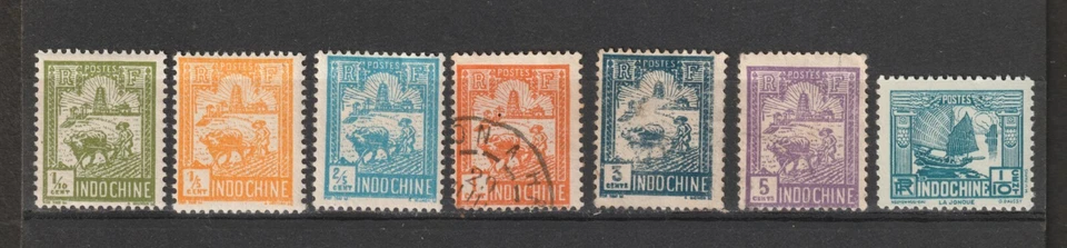 Indo-China: Lot 4 - Postage (1927-1937 - F/VF - Mint & U) 2025 Scott C.V. $20.50 - Image 2 of 4