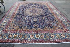 Vintage Worn Hand Made Traditional Oriental Wool Blue Large Carpet 399x289cm