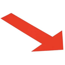 Mighty Line Arrow10r Arrow Tape Floor Marking Vinyl Red, 6" W X 10" L, 50 Mil