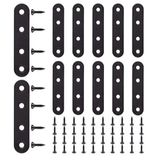 12 PCS Black Stainless Steel Flat Straight Brace Mending Plate with Screws