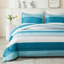 Teal California King Comforter Set - 3 Pieces Turquoise Cal King Oversized Light
