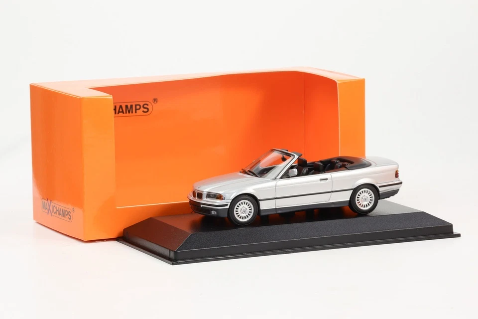 1:43 Minichamps BMW Serie 3 Cabriolet E36 1993 Argento Maxichamps - Immagine 3 di 4