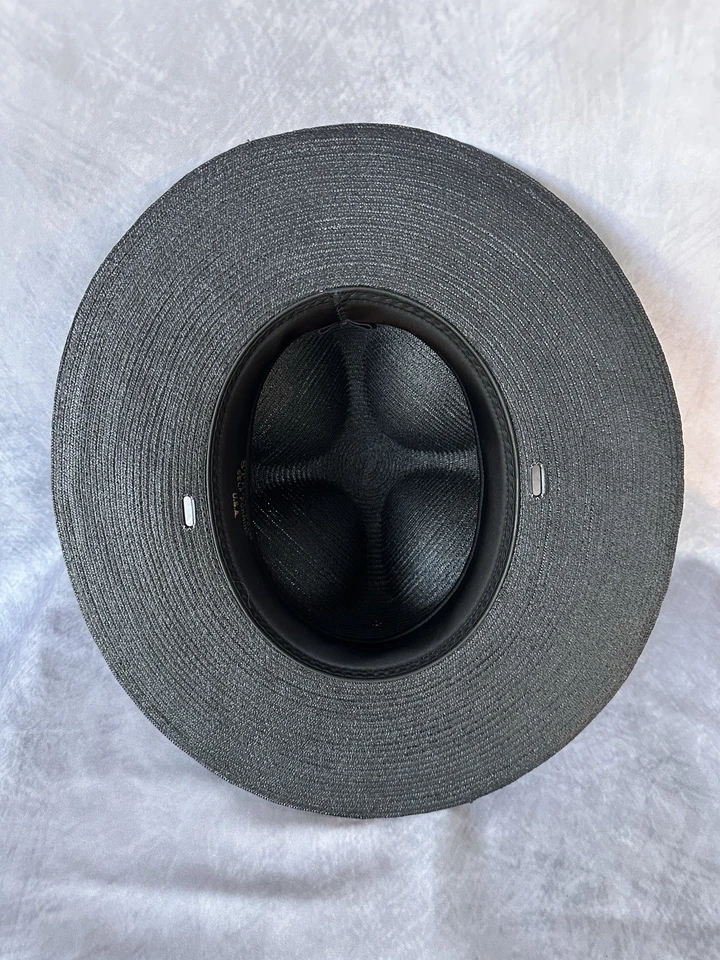 Sombrero Stratton Autoformable Negro Talla 7 Paja Police Ranger Uniforme  Foto 3 de 4