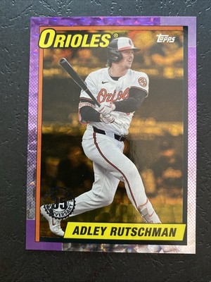 Adley Rutschman 2025 Topps Series 1 1990 Gold Crackle Foilboard /50 (SSP) 