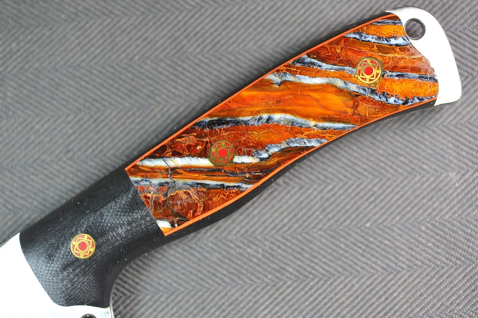 Busse Custom Boss Street .22"  Flat Ground Satin  INFI, Black G10 G-rexed Marble - Image 3 of 4