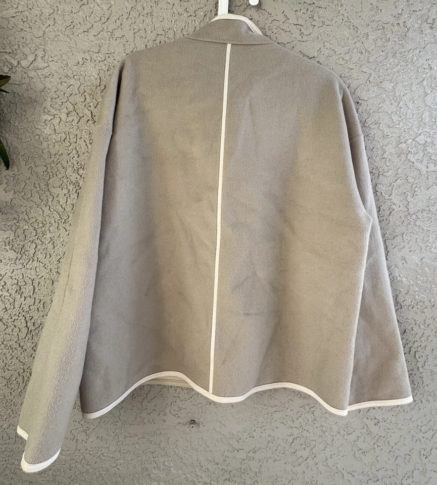 Chaqueta cuadrada beige hombro caído lana cachemir Lafayette 148 New York para mujer talla L Foto 2 de 4