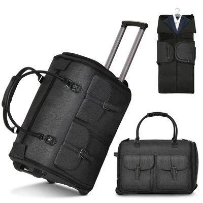 Shopsource Garment Bags for Travel with Wheels, Carry-on Duffle Bag for Suits