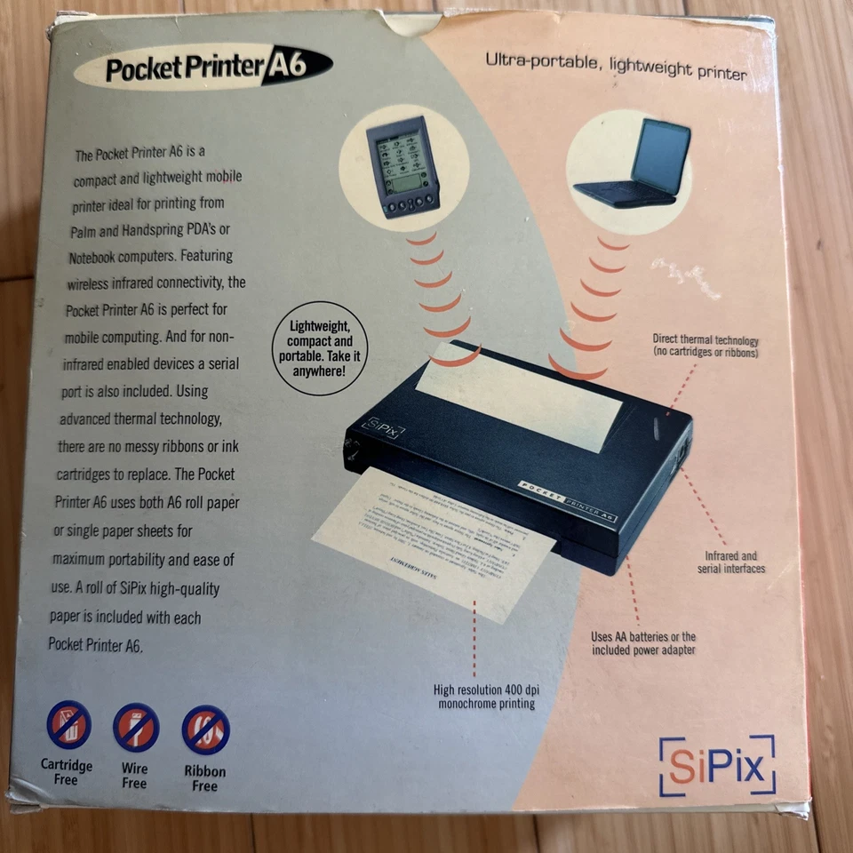 SiPix Pocket Printer A6 Ultra Portable Thermal Printer Light Weight  Open Box - Image 2 of 2