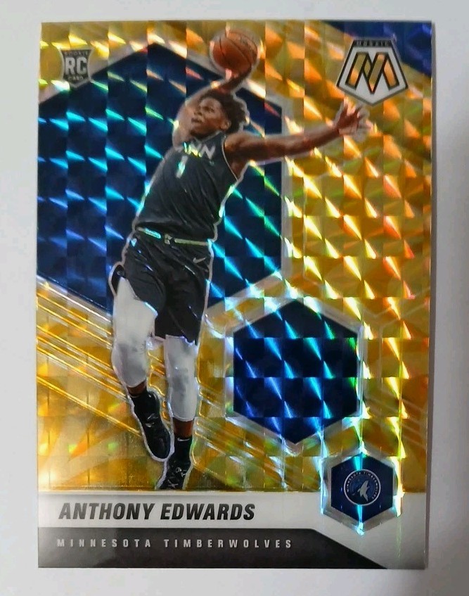 2020-21 Panini Mosaic Reactive Yellow Prizm ANTHONY EDWARDS #201 (RC)