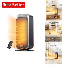 Portable 1500W Space Heater for Bedroom & Office - Whisper-Quiet with Remote