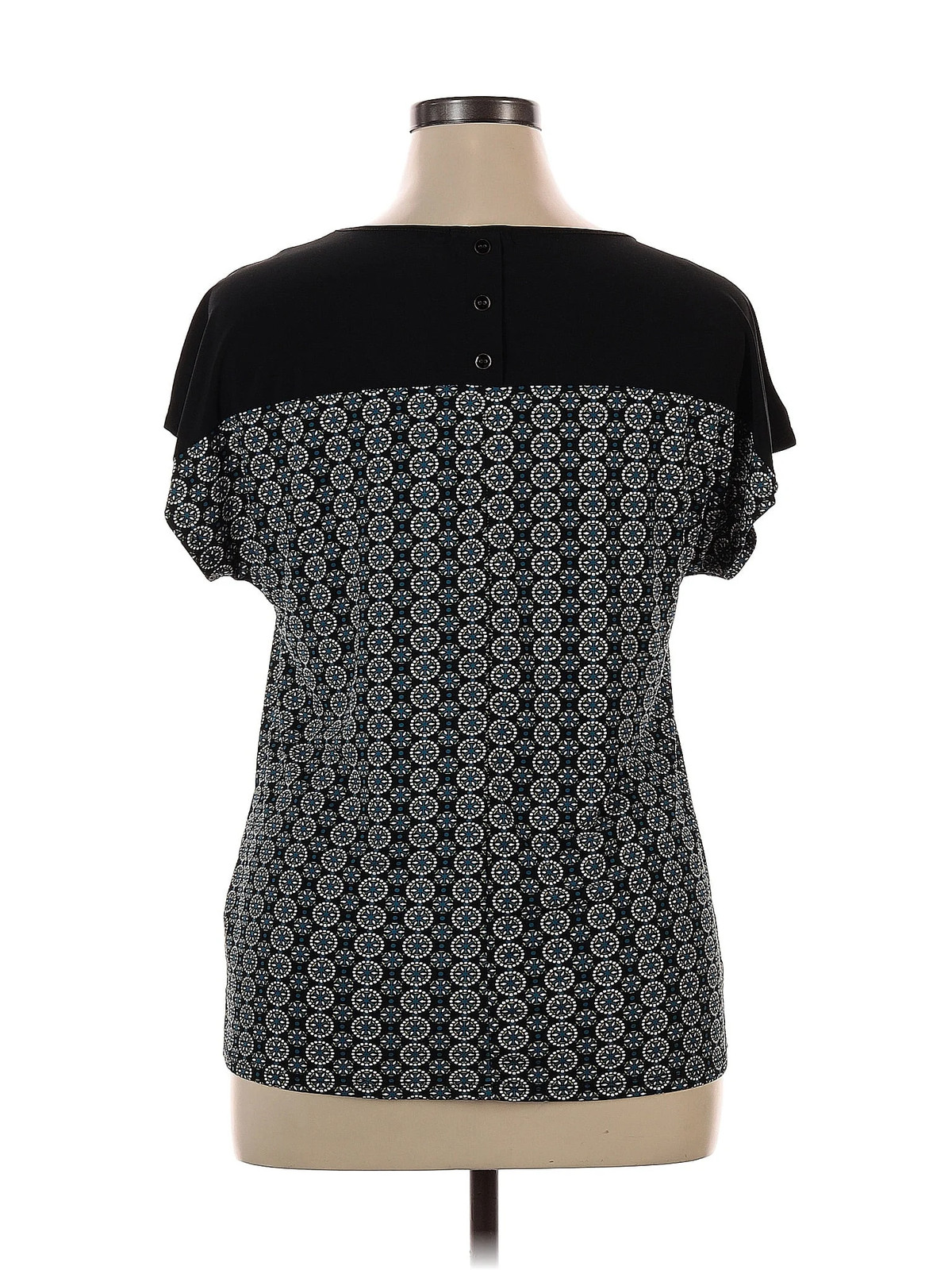 Ava James Women Black Short Sleeve Top XL - image 2