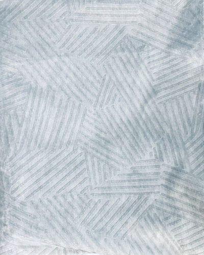 Anthropologie Raquel Velvet Curtain Panel Textured Geometric Ice Blue