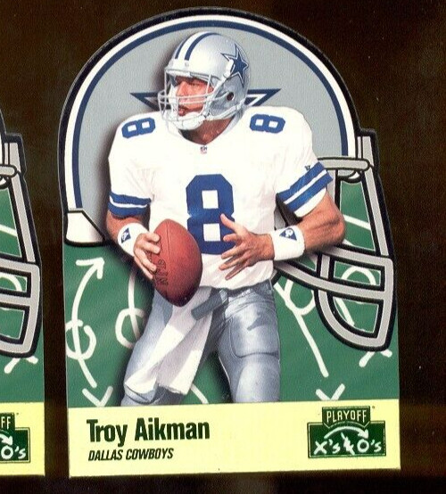 1996 Playoff Prime X's and O's TROY AIKMAN Dallas Cowboys Die Cut Card