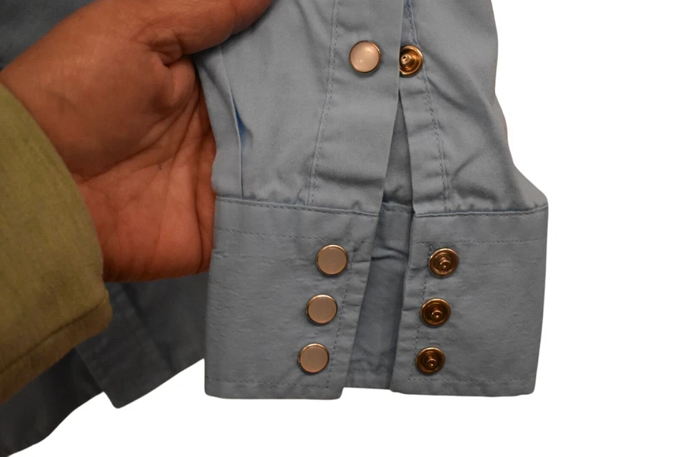 Men's Gioberti Sky Blue Western Shirt Pearl Snap Front and Cuffs Size M - Image 4 of 4
