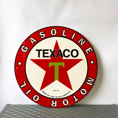 Rare-  Vintage -Texaco - Heavy Metal Sign – XL • 19.7" (50cm)