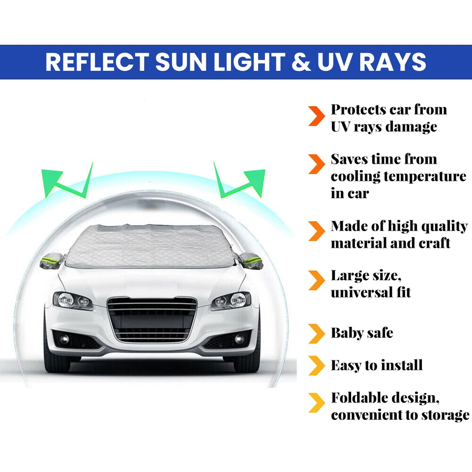 Car Windshield Cover SunShade Winter Ice Frost Snow Dust Frost Guard Protector Foto 4 de 4