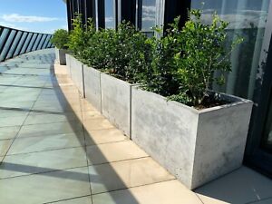 Concrete Planter Box Large Polished Patio Trough Outdoor Garden Concrete Planter Box Large Polished, Outdoor Planter Box