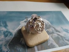 Viking Crow and Wolf ring made sterling silver 925-handicraft