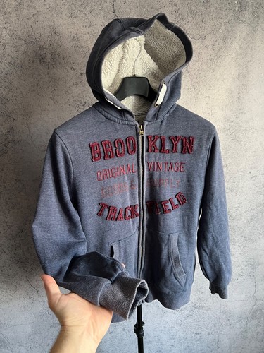 Y2K Fur Full Zip Hoodie 2000s Blue Sun-Faded Herren Gr. XS Hype - Bild 21 von 21