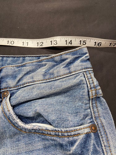 Free People Short-61855/Cutoff Denim Women-26-L Blue-Fray Hem-Button Fly-H Rise - Bild 9 von 11