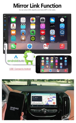 Radio de automóvil estéreo de 7"" 2 DIN pantalla táctil MP5 enlace espejo reproductor Bluetooth + cámara - Imagen 5 de 11