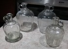 Lot of 4   Antique Clear Glass Vinegar Bottles    2 ea 7", 2 ea 6" — photo 1