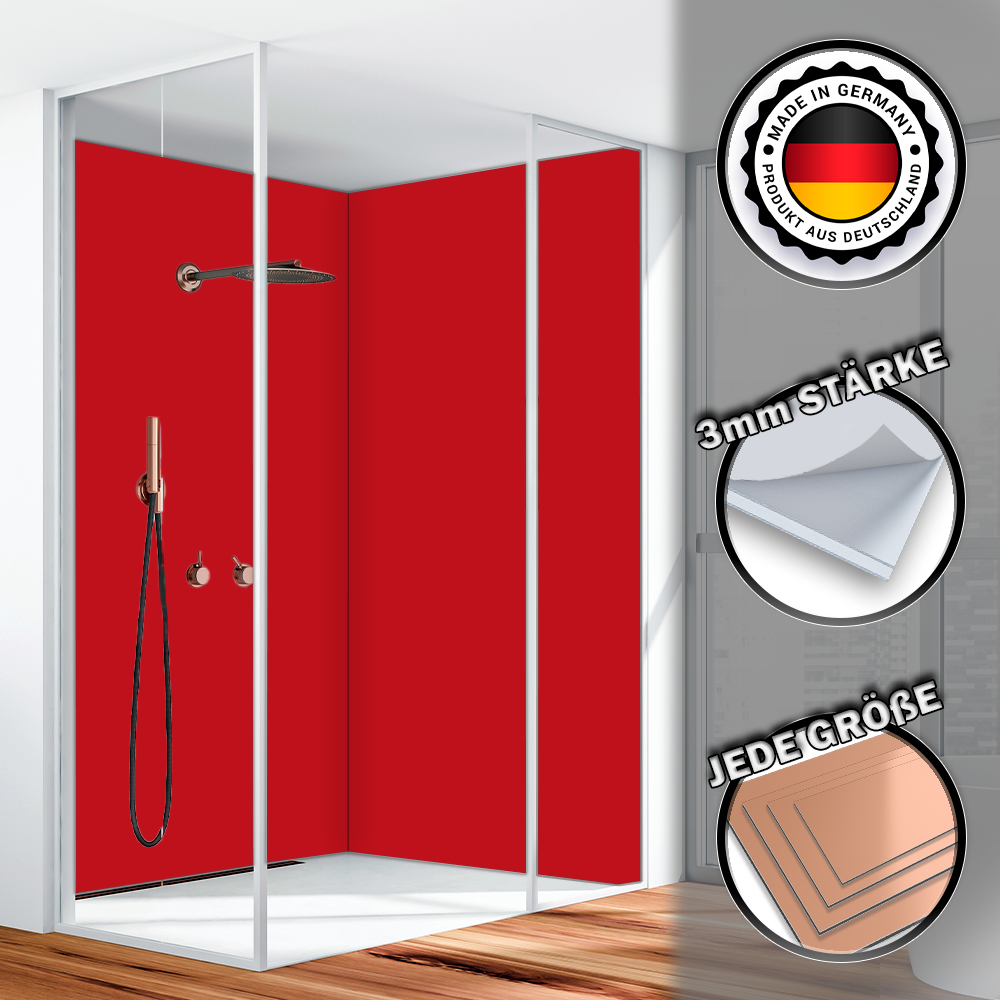 dedeco Eck-Duschrückwand Wasserfest Motiv: Stein V3, 2 x 90x200 cm, als Badrückwand zum