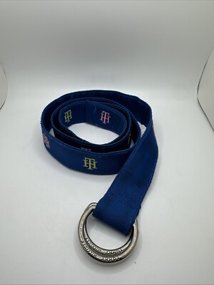 Tommy Hilfiger Belt Navy Blue TH Monogram Adjustable Reversible One Size