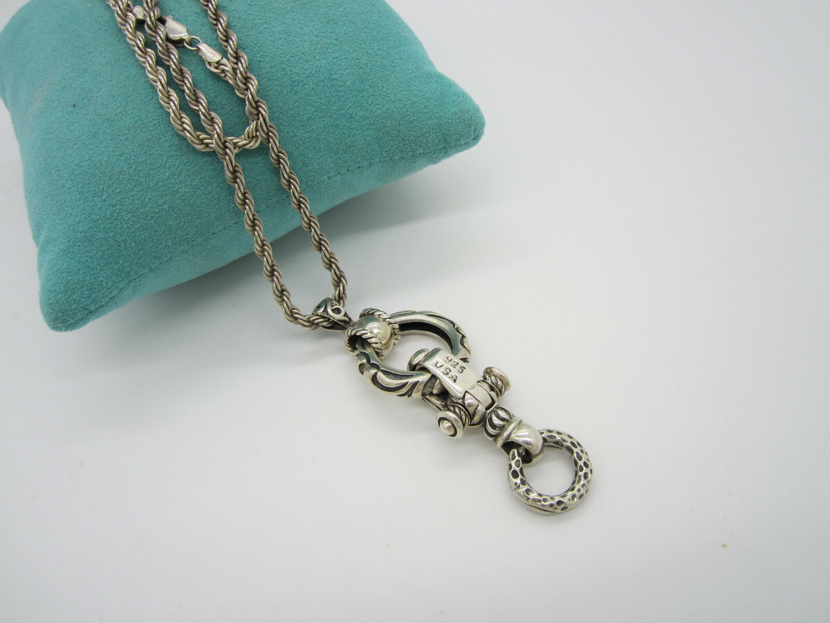 Estate Ornate Signed LEONARD KAMHOUT Sterling Silver Fob Estate Ornate Signed LEONARD KAMHOUT Sterling Silver Fob