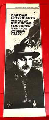 Captain Beefheart Ice Cream For Crow Vintage ORIG 1982 Press/Mag ADVERT 17''x 5.5
