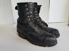 Chippewa Lace up boots leather F2413 11 Black US Made Size 11 Steel toe 