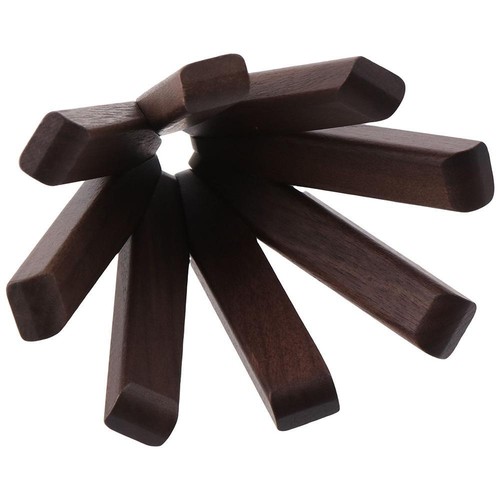 Solid Wood Heat-insulating Placemat Folding Table Decoration Home - Picture 3 of 7