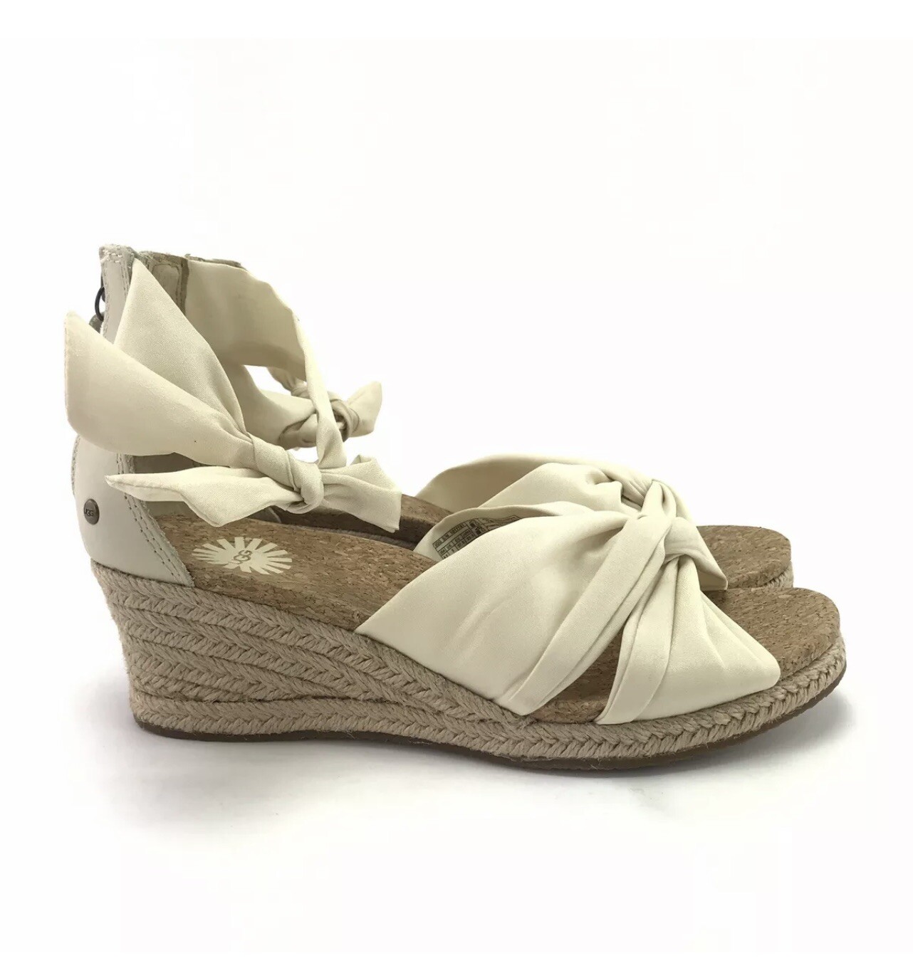 UGG Women's Starla Cream Wedge Sandals 1011181 Size 8… Gem