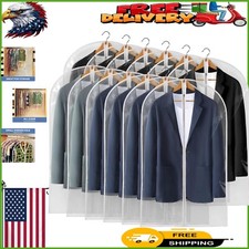 Clear Garment Bags - 12 Pack, 40" Zippered Covers for Clothes Protection