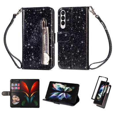 Glitzer Klapp Tasche HandyHülle Klappeui Für Samsung Galaxy Z Fold 6 5 4 3 5G