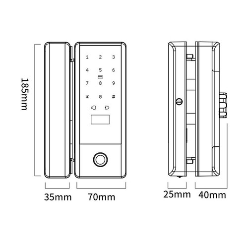 Single Opening Glass Door Intelligent Fingerprint Lock /Office Combination Lock - Picture 2 of 17