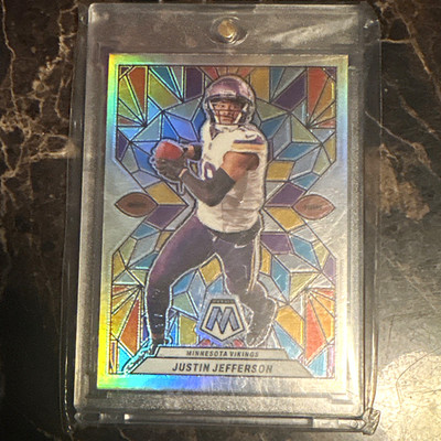 Panini 2024 Mosaic Football Stained Glass Prizm Justin Jefferson Vikings SG-11