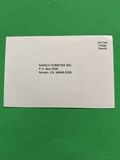 Namco Hometek Inc Nintendo Registration Reg Card Insert ONLY