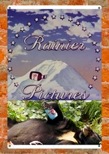 Rainier Beer Drunk Bear Funny Metal Sign Vintage Style Wall Decor Read Des