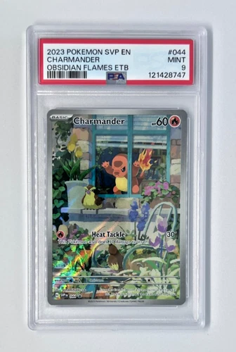 PSA 9 Charmander 044 Obsidian Flames ETB Promo Pokemon 2023 SVP en